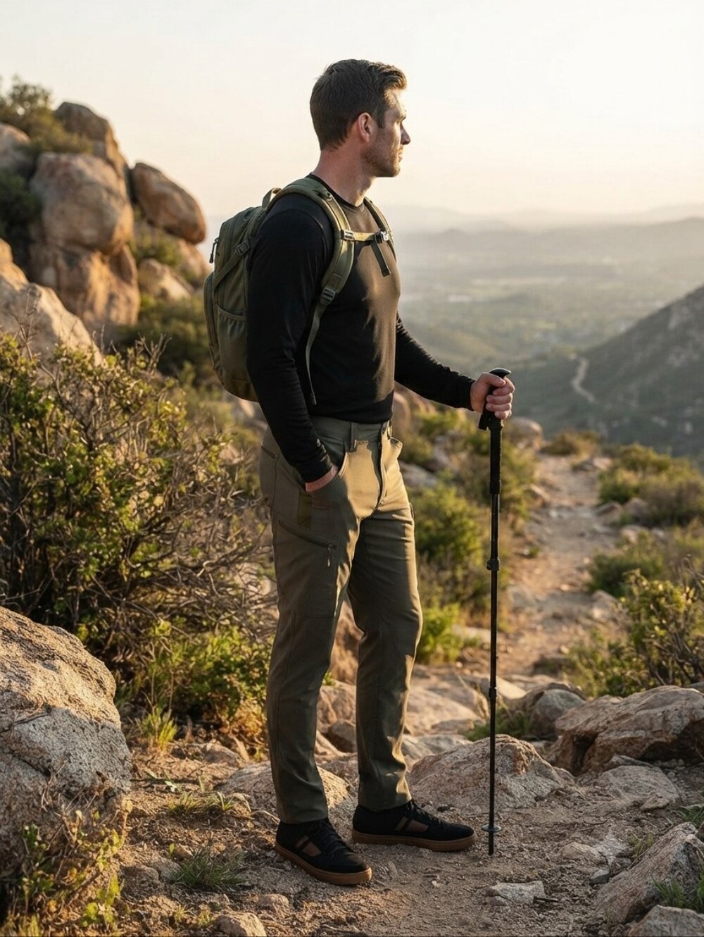 5.11 Tactical Trail Cargo Pants Mens 34x34 Slim Fit Green Hiking Outdoor Gear - Picture 14 of 14
